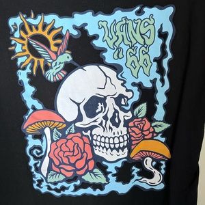 Vans Classic Fit Retro Graphic Tee Florals Skull & Mushroom Size Medium